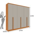 Guarda Roupa Casal 6 Portas 4 Gavetas 270cm Londres Espresso