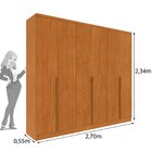 Guarda Roupa Casal 6 Portas 4 Gavetas 270cm Londres Espresso