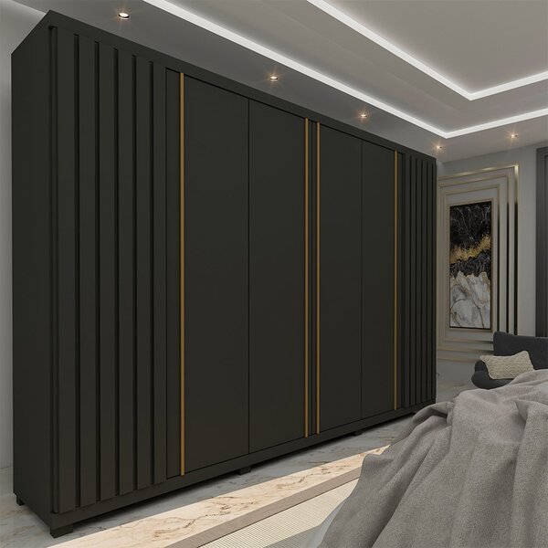 Guarda Roupa Casal 6 Portas 4 Gavetas Absolut New 100% Mdf Gr