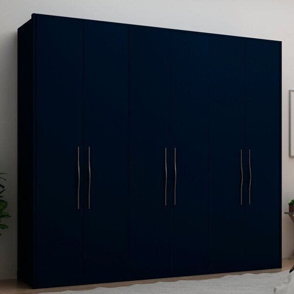 Guarda-roupa Casal 6 Portas 4 Gavetas Alpha Gelius Móveis Azu