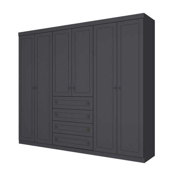 Guarda Roupa Casal 6 Portas 4 Gavetas Americano Henn