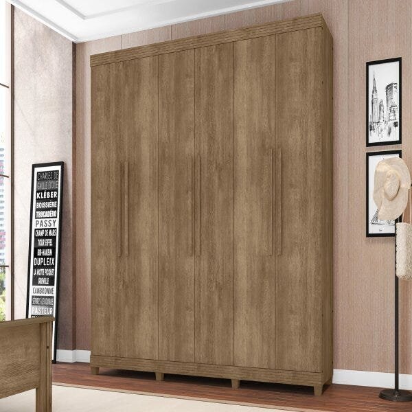 Guarda-roupa Casal 6 Portas 4 Gavetas Amsterdã Móveis Lanza N