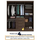 Guarda Roupa Casal 6 Portas 4 Gavetas Arizona Cacau