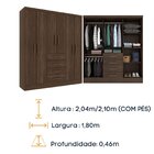 Guarda Roupa Casal 6 Portas 4 Gavetas Arizona Cacau
