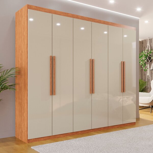 Guarda-roupa Casal 6 Portas 4 Gavetas Atlanta 100% Mdf Cinamo