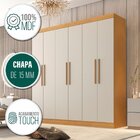 Guarda Roupa Casal 6 Portas 4 Gavetas Belém Cinamomo/off White