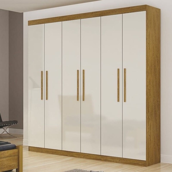 Guarda Roupa Casal 6 Portas 4 Gavetas - Belém-frejó/off White