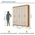 Guarda Roupa Casal 6 Portas 4 Gavetas Califórnia