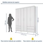 Guarda Roupa Casal 6 Portas 4 Gavetas Califórnia Branco