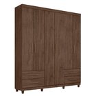 Guarda Roupa Casal 6 Portas 4 Gavetas Califórnia Cacau