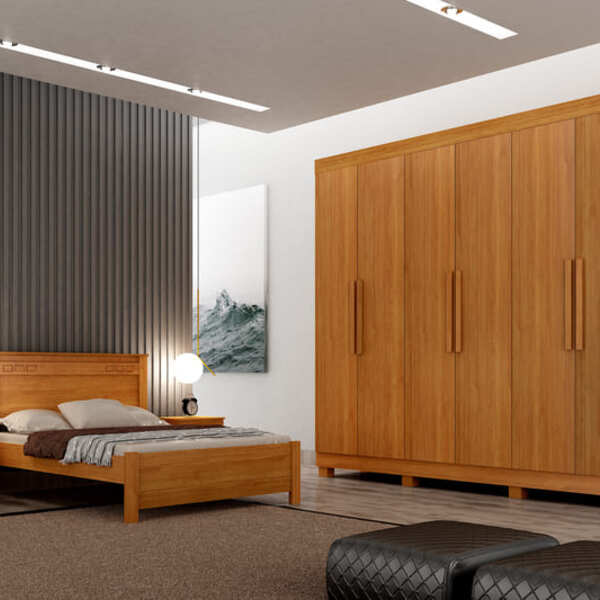 Guarda Roupa Casal 6 Portas 4 Gavetas - Canadá-cinamomo - Lei