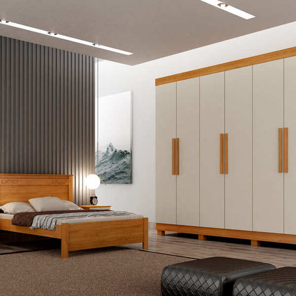 Guarda Roupa Casal 6 Portas 4 Gavetas - Canadá-cinamomo/off W