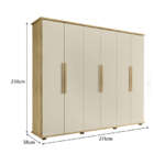 Guarda-roupa Casal 6 Portas 4 Gavetas Canadá Cinamomo/off Whi