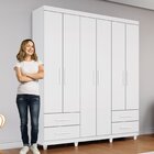 Guarda-roupa Casal 6 Portas 4 Gavetas Canadá Plus Branco