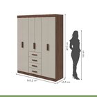 Guarda-roupa Casal 6 Portas 4 Gavetas Celebrare Imbuia Natura