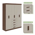 Guarda-roupa Casal 6 Portas 4 Gavetas Celebrare Imbuia Natura