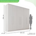 Guarda-roupa Casal 6 Portas 4 Gavetas Coliseu Branco