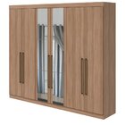Guarda Roupa Casal 6 Portas 4 Gavetas Com Espelho Castellaro