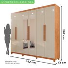 Guarda-roupa Casal 6 Portas 4 Gavetas Com Espelho Com Pés Atl