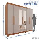 Guarda-roupa Casal 6 Portas 4 Gavetas Com Espelho Com Pés New