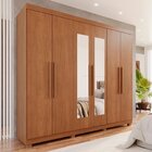 Guarda-roupa Casal 6 Portas 4 Gavetas Com Espelho Com Pés New