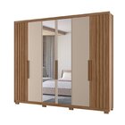 Guarda Roupa Casal 6 Portas 4 Gavetas Com Espelho E Pés Aragu