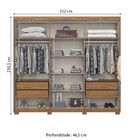 Guarda-roupa Casal 6 Portas 4 Gavetas Com Espelho Flex  Natur