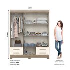 Guarda-roupa Casal 6 Portas 4 Gavetas Com Espelho Melbourne H