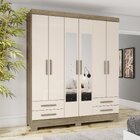 Guarda-roupa Casal 6 Portas 4 Gavetas Com Espelho Melbourne H
