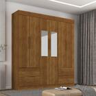 Guarda-roupa Casal 6 Portas 4 Gavetas Com Espelho New Verona