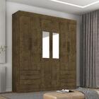 Guarda-roupa Casal 6 Portas 4 Gavetas Com Espelho New Verona