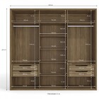 Guarda-roupa Casal 6 Portas 4 Gavetas Com Espelho Nogueira Cb