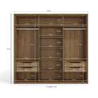 Guarda-roupa Casal 6 Portas 4 Gavetas Com Espelho Nogueira Cb