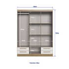 Guarda-roupa Casal 6 Portas 4 Gavetas Com Espelho Wood/branco