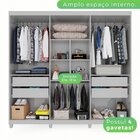 Guarda-roupa Casal 6 Portas 4 Gavetas Com Pés 100% Mdf Atlant