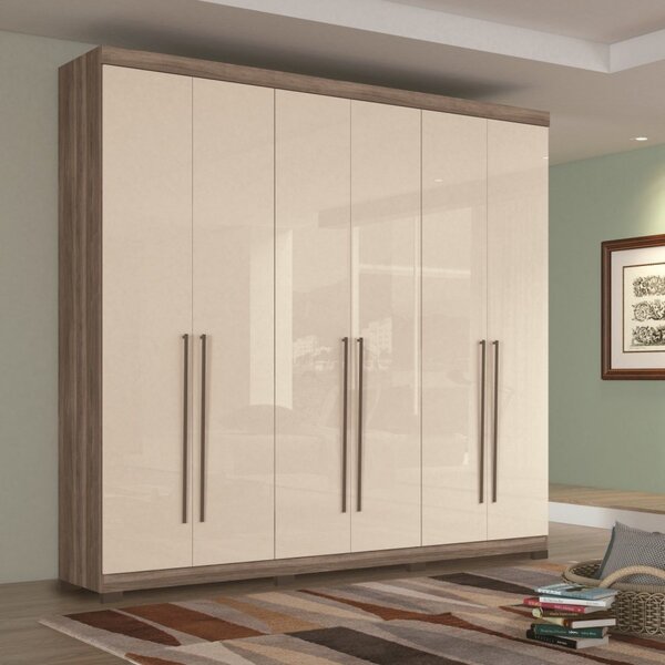 Guarda Roupa Casal 6 Portas 4 Gavetas Com Pés 240cm Imaginare