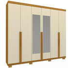 Guarda Roupa Casal 6 Portas 4 Gavetas Com Pés E Espelho Imper