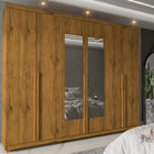 Guarda Roupa Casal 6 Portas 4 Gavetas Com Pés E Espelho Imper