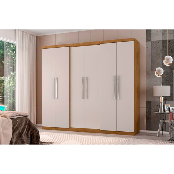 Guarda Roupa Casal 6 Portas 4 Gavetas Com Pés News 6000-50 Ar