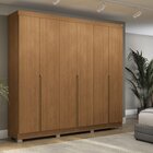 Guarda-roupa Casal 6 Portas 4 Gavetas Com Pés Safira Canela