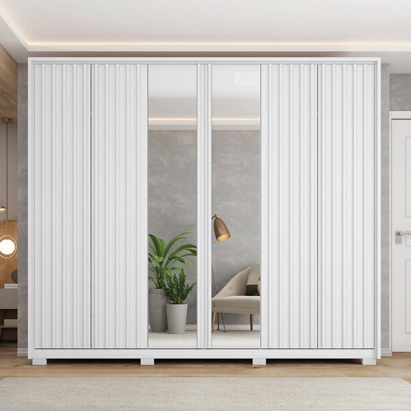 Guarda Roupa Casal 6 Portas 4 Gavetas Com Pés Suburban Espres