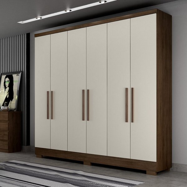 Guarda Roupa Casal 6 Portas 4 Gavetas Damasco Novo Horizonte