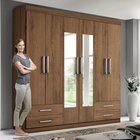 Guarda-roupa Casal 6 Portas 4 Gavetas E 2 Espelhos Galaxy Esp