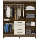 Guarda-roupa Casal 6 Portas 4 Gavetas E Pés Avaí Castanho W/b