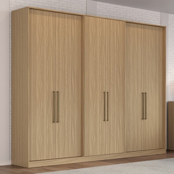 Guarda Roupa Casal 6 Portas 4 Gavetas Escócia  Cedro