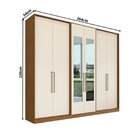 Guarda Roupa Casal 6 Portas 4 Gavetas Escócia Com Espelho Car