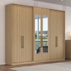 Guarda Roupa Casal 6 Portas 4 Gavetas Escócia Com Espelho Ced