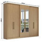 Guarda Roupa Casal 6 Portas 4 Gavetas Escócia Com Espelho Ced