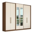 Guarda Roupa Casal 6 Portas 4 Gavetas Escócia Com Espelho Nog