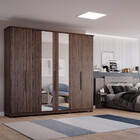 Guarda Roupa Casal 6 Portas 4 Gavetas Espelho Com Pés Itaunas